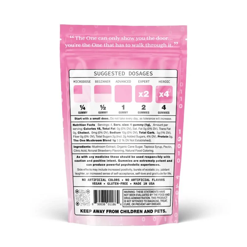 THE ONE: 4-Count 1g Macrodose Gummy | Strawberry | Mushroom Extract